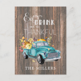 Vintage Harvest Lastbil | Thanksgiving vykort