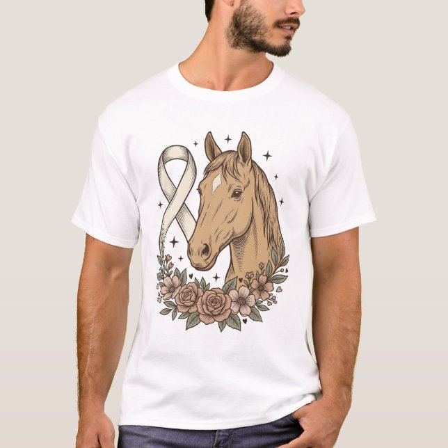 Vintage hästband Floral Awareness-design T Shirt (Framsida)