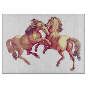 Vintage Hästpar Equestrian Art Glas