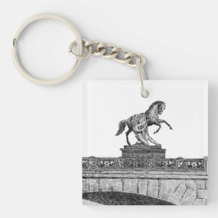 Vintage hästskulptur på bron i Anichkov