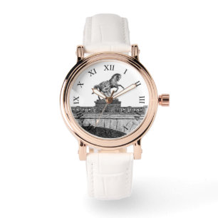 Vintage hästskulptur på bron i Anichkov Armbandsur