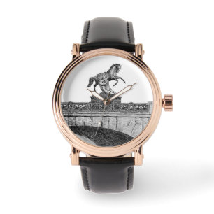 Vintage hästskulptur på bron i Anichkov Armbandsur