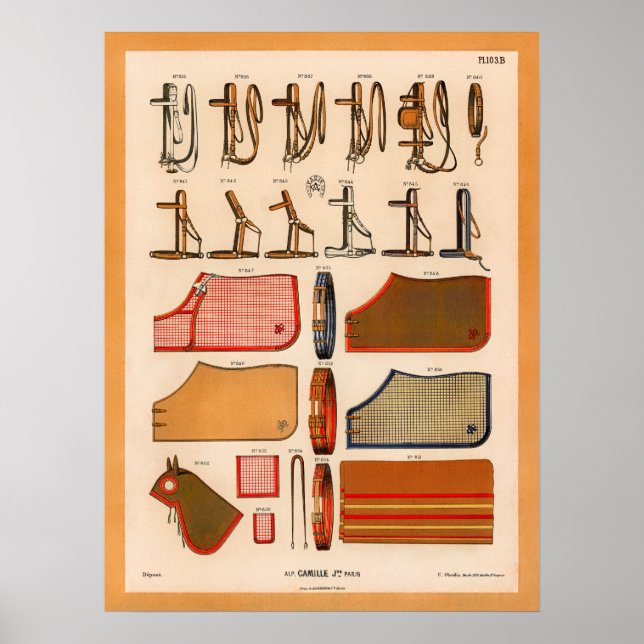 Vintage hästutrustning poster (Framsidan)