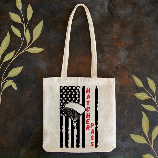 Vintage Hatcher Pass Paragliding Skydiving Tygkasse (Skapare uppladdad)