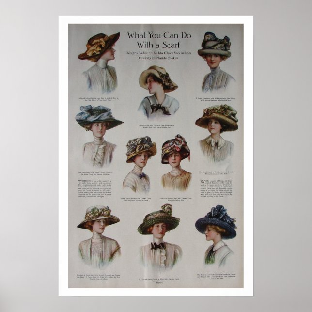 Vintage Hats Mode Poster (Framsidan)