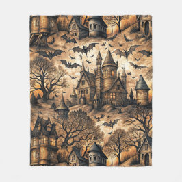 Vintage Haunted House Fleecefilt