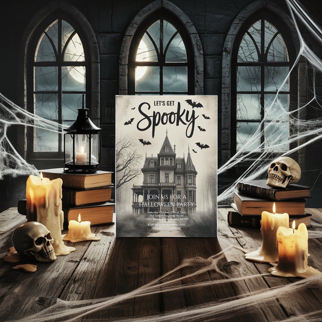 Vintage Haunted House Halloween fest Inbjudningar (Skapare uppladdad)