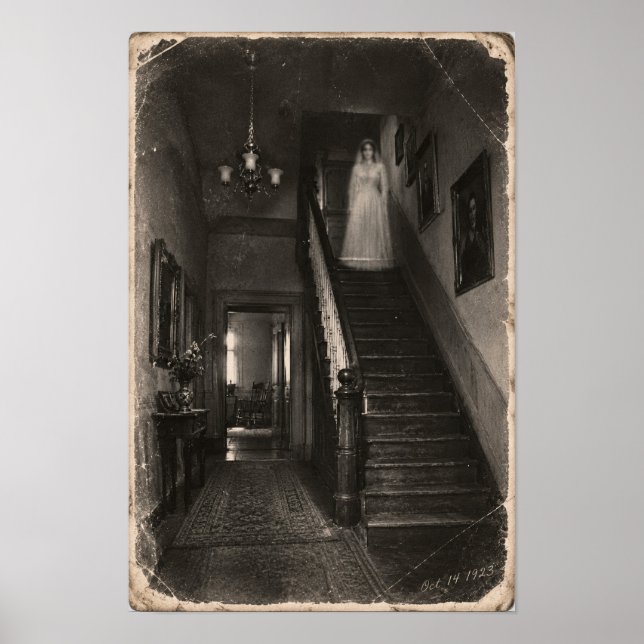 Vintage Haunted House Paranormal Apparition Poster (Framsidan)