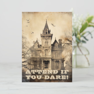 Vintage Haunted Mansion Halloween fest Inbjudningar