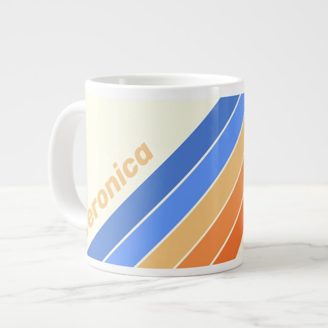 Vintage Hav Solränder med Namn Jumbo Mugg (Framsida vänster)