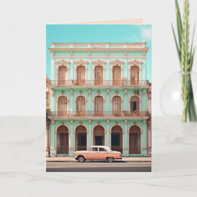 Vintage Havana Greeting Card Inbjudan (Framsida)