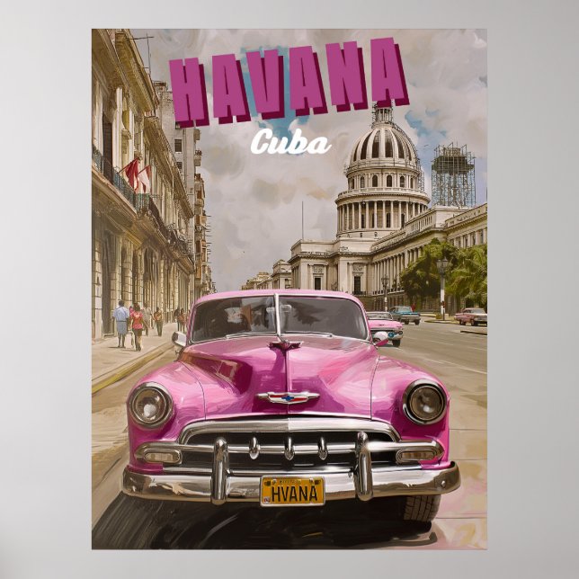 Vintage Havanna Vibes: huvudstad Poster (Framsidan)