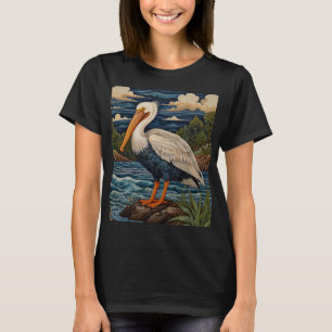 Vintage, havsfågel fiskmås pelican t shirt