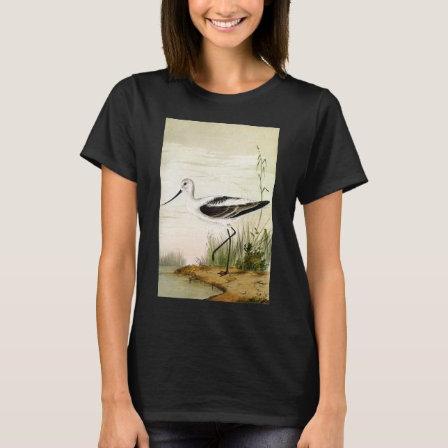 Vintage havsliv strandfåglar, skedstorkar tee (Framsida)