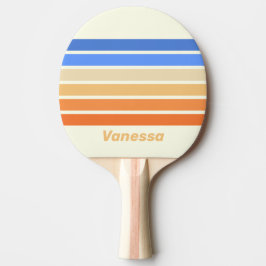 Vintage Havssol över Ränder med Namn Pingisracket