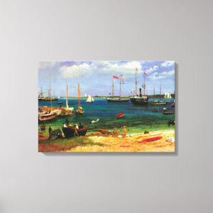 Vintage havsutsikt, Nassau hamn av Bierstadt Canvastryck