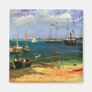 Vintage havsutsikt, Nassau Harbor av Bierstadt Magnet