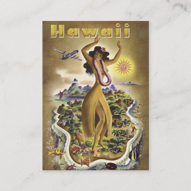 Vintage Hawaii 2 Visitkort (Framsida)