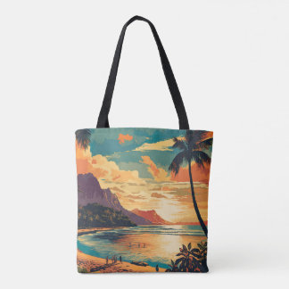Vintage Hawaii Beach Tygkasse