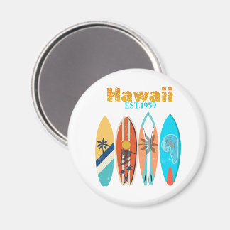 Vintage Hawaii Est. 1959 Retro Surfbrädor Magnet