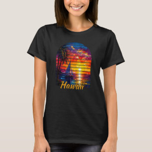 Vintage Hawaii Handflatan Träd Sailing Hawaiian Su T Shirt