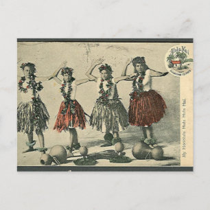 Vintage Hawaii Hula Dancers vykort