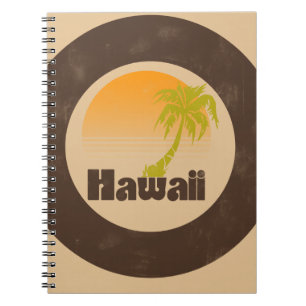 Vintage Hawaii Logotyp Anteckningsbok Med Spiral