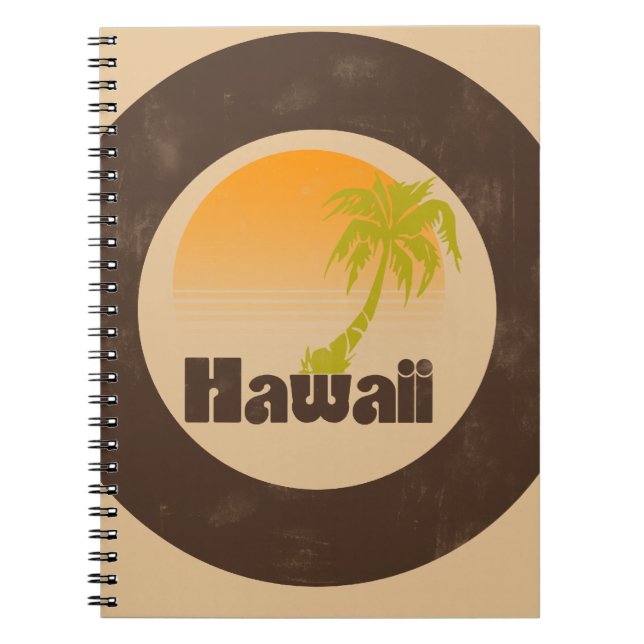 Vintage Hawaii Logotyp Anteckningsbok Med Spiral (Framsidan)