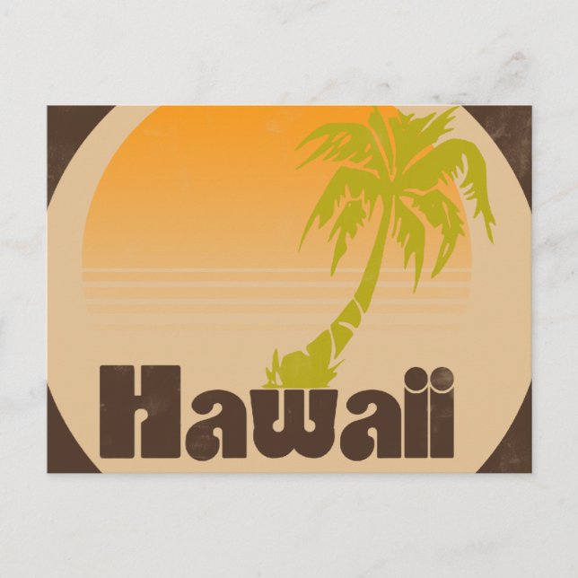 Vintage Hawaii Logotyp Vykort (Framsida)