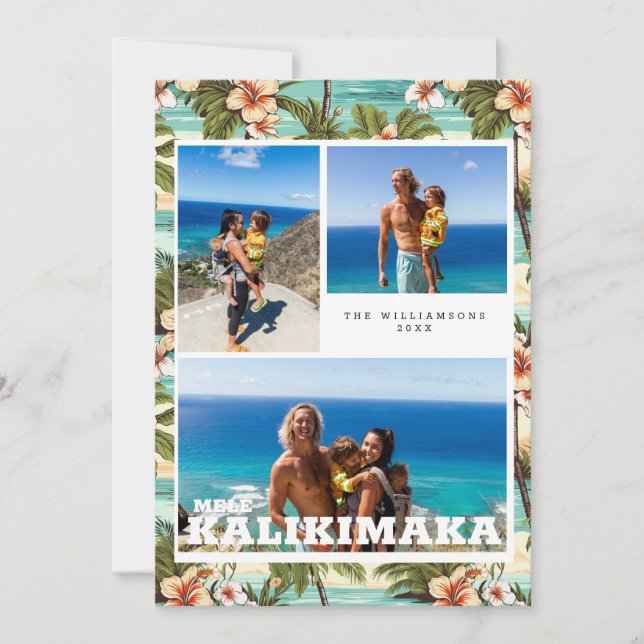 Vintage Hawaii | Mele Kalikimaka Julkort (Framsida)