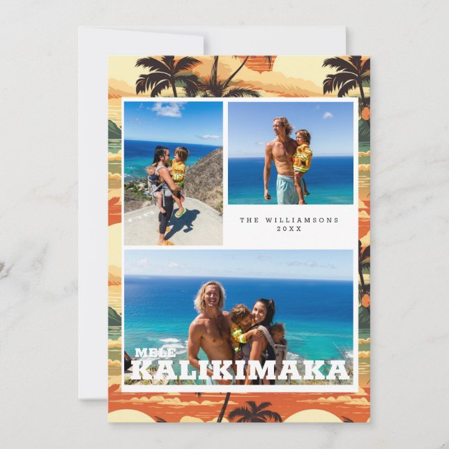 Vintage Hawaii | Mele Kalikimaka Julkort (Framsida)