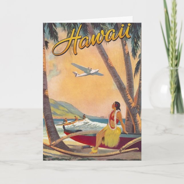 Vintage Hawaii reser Kort (Framsida)