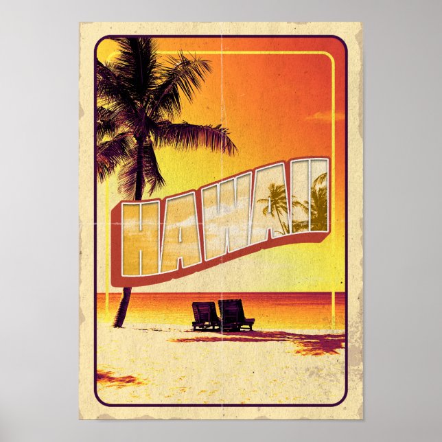 Vintage Hawaii - Retro Travel Poster (Framsidan)