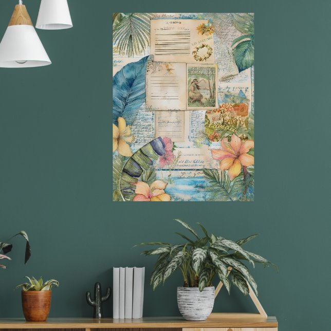 Vintage Hawaii Scrapbook Page 4 Poster (Vardagsrum 1)
