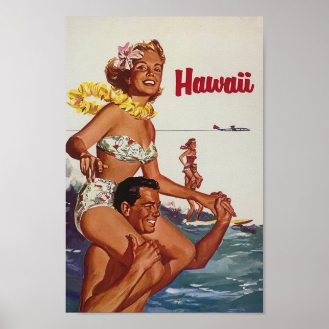 Vintage Hawaii Travel Poster (Framsidan)