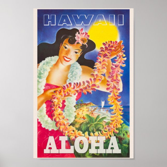 Vintage Hawaii Travel Poster (Framsidan)