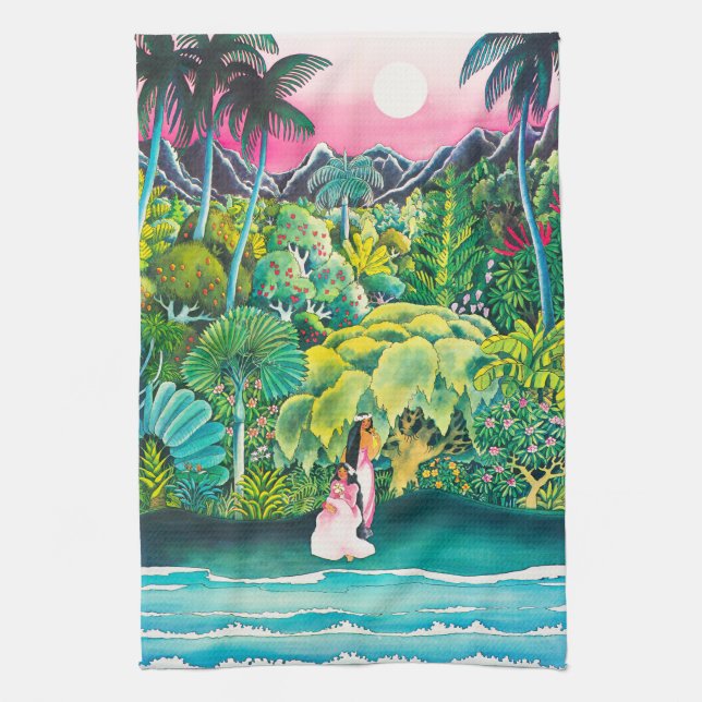 Vintage Hawaii Travel Poster Kökshandduk (Vertikal)