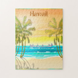 Vintage Hawaii Travel Poster Puzzle Pussel
