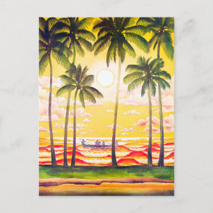 Vintage Hawaii Travel Poster Vykort