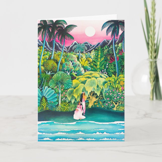 Vintage Hawaii Travel Poster-vykort Kort (Framsida)