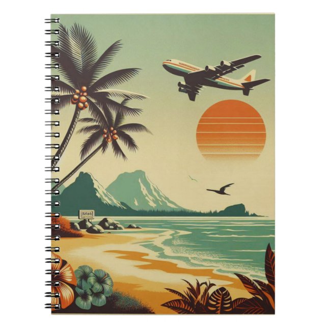 Vintage Hawaii/Tropical Anteckningsbok (Framsidan)