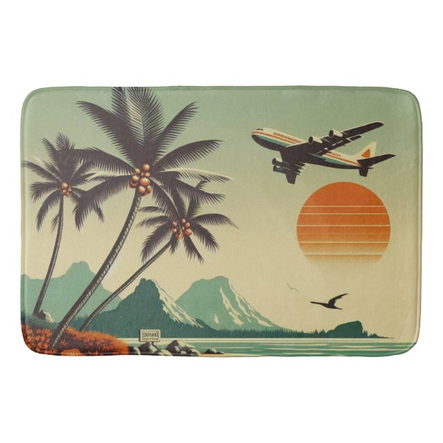Vintage Hawaii/Tropical Badrumsmatta (Framsidan)