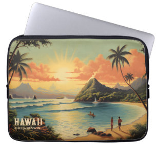 Vintage Hawaii Tropical Beach Theme Laptop Fodral