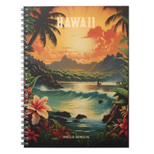 Vintage Hawaii Tropical Beach Travel