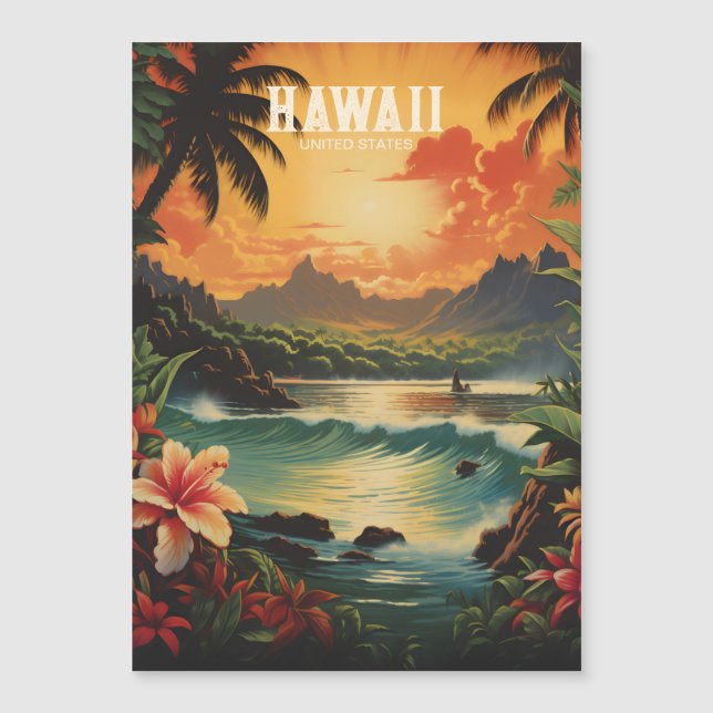 Vintage Hawaii Tropical Beach Travel Illustration (Framsida)