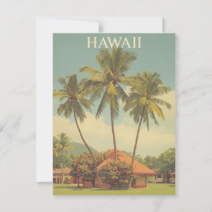 Vintage Hawaii Tropical Beach Travel Vykort