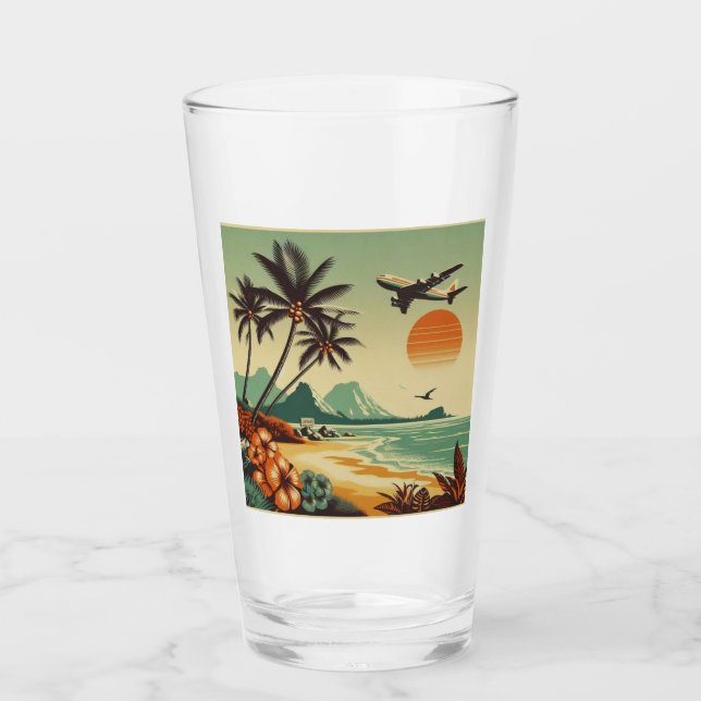 Vintage Hawaii/Tropical Glaskopp (Framsida)