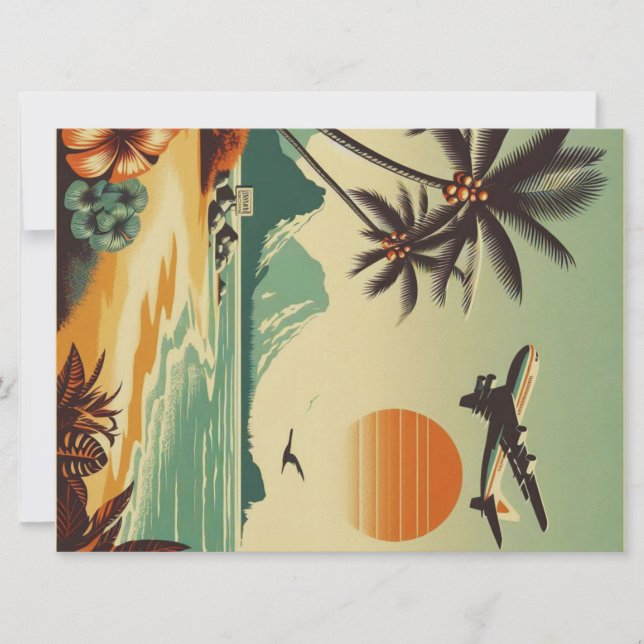Vintage Hawaii/Tropical Julkort (Framsida)