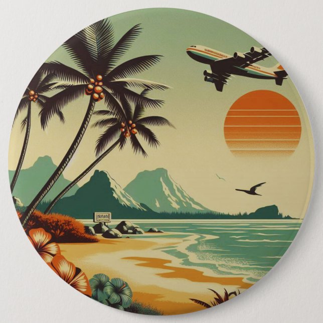 Vintage Hawaii/Tropical Knapp (Framsida)