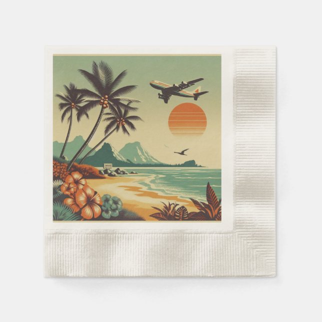 Vintage Hawaii/Tropical Pappersservett (Framsidan)